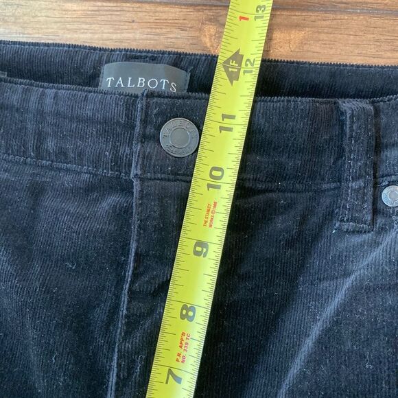 Talbots Corduroy Straight Leg Ankle Pants 10P Black Classic Preppy Fall - Picture 7 of 8